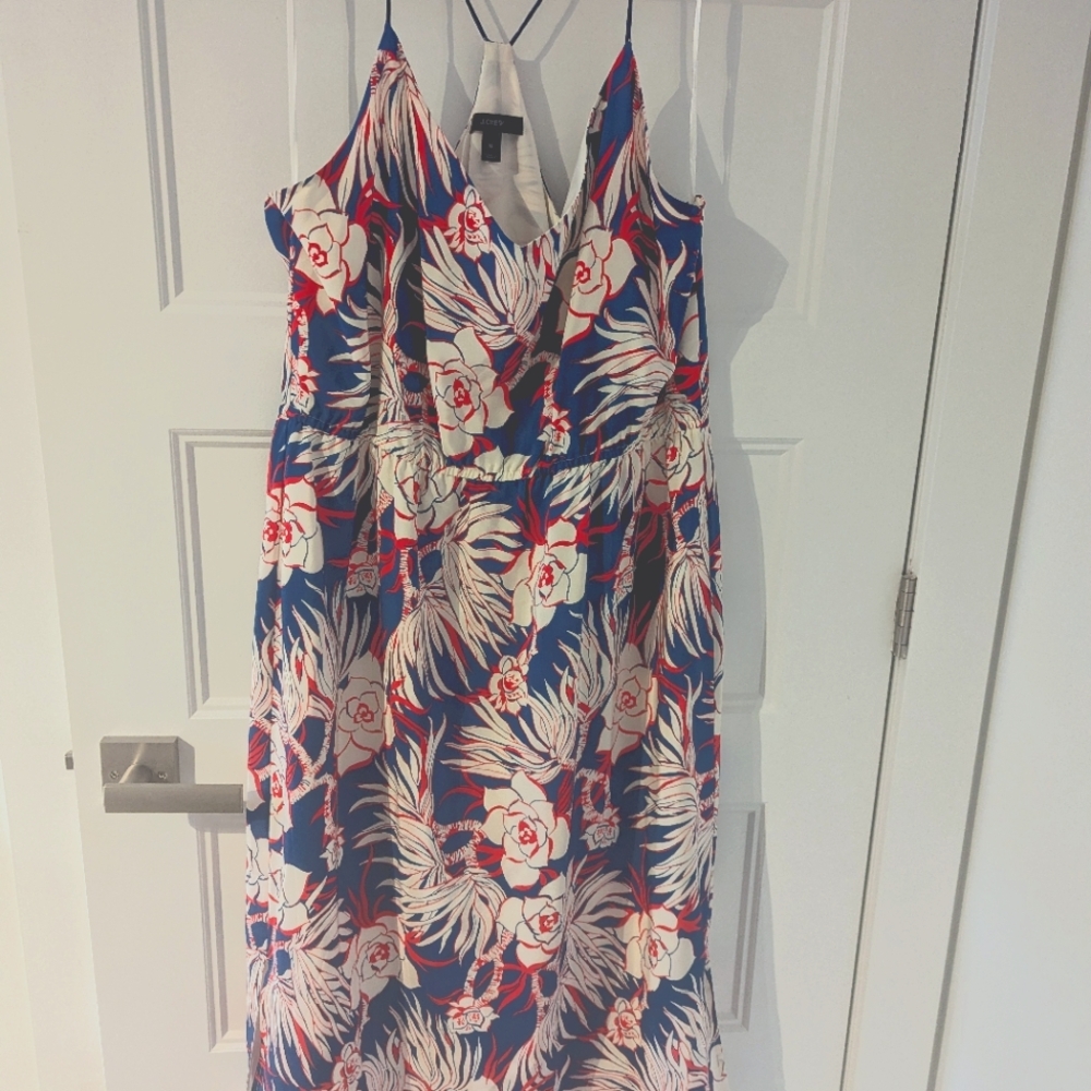 J Crew Silk Floral Print Carrie Dress, Size 16